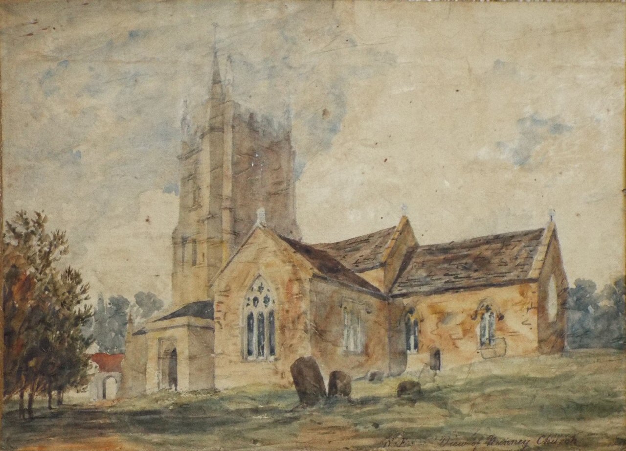 Watercolour - S.E. View of Nunney Church